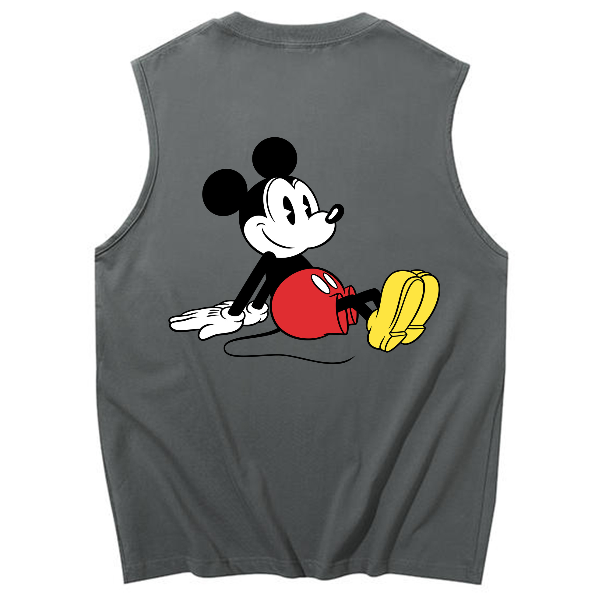 ミッキーマウス Mickey Mouse コットン100％タンクトップ（背面プリント）